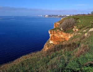 Auswandern nach Bulgarien I Kap Kaliakra Steilklippe Schwarzes Meer, Naturschutzgebiet nördliche Schwarzmeerküste Bulgarien
